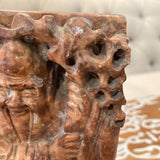 Carved marble chinese bookends