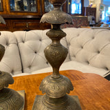 CANDLE HOLDER brass embossed with flowers