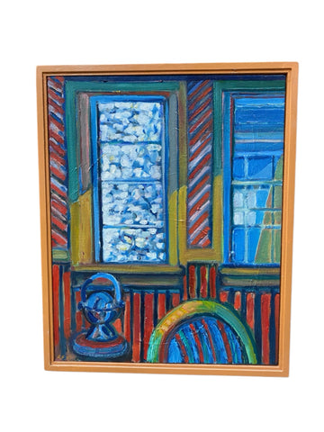 Painting 'Exterior/Interior with Stone Chimney' by Richard Fraenkel