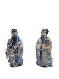 Pair of Chinese Blue and White Porcelain Deities