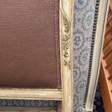 Pair of Painted Victorian Twin Beds with Upholstered Headboards