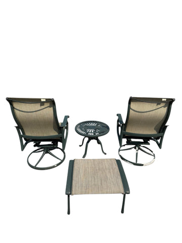 Tropitone Outdoor Set with 2 Slingback Chairs, 1 End Table, and 1 Ottoman