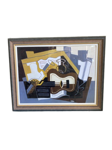 Framed Print of Guitar and Clarinet by Juan Gris