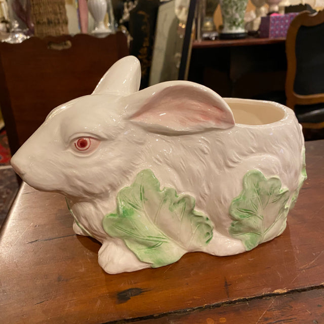 white rabbit succulent planter White Bunny Rabbit Planter – Re Antiques