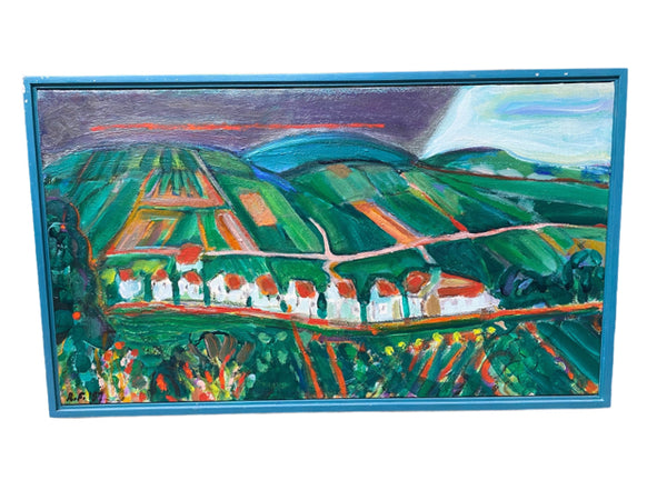 Painting 'View North of Macon, France' by Richard Fraenkel