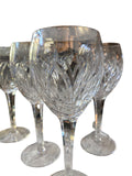 Set Of 5 Waterford Crystal White Wine Glasses