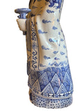 Pair of Chinese Blue and White Porcelain Deities