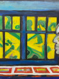Painting 'Two Masks' by Richard Fraenkel