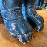pair of wood carved foo dogs