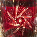 Red Bohemian Glass Ice Bucket