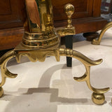 brass cannonball andirons