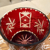 Red Bohemian Glass Ice Bucket