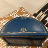 Blue Leather Box with Hidden Compartment & Gold Detail