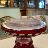 red bohemian glass vase