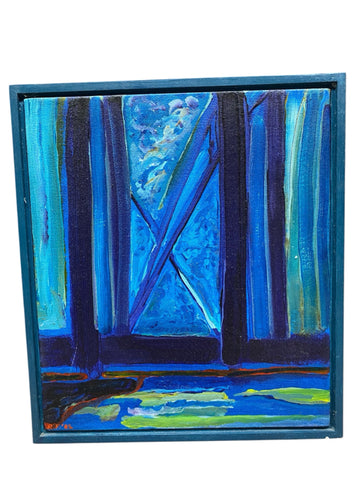 Painting 'Bridge on the Pawtuxet (Nocturne)' by Richard Fraenkel