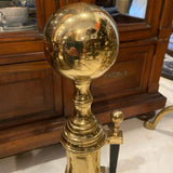 brass cannonball andirons