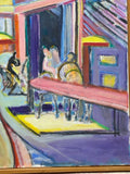 Painting 'Cafe le Grillon' by Richard Fraenkel