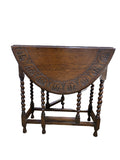 Carved Oval Oak Table with (2) Leaves