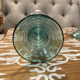 Set of 9 blue stemmed Rhine Wine glasses