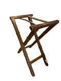 tray table on stand with gallery and brass handles
