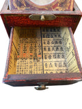 Red Wooden Chinese lacquer travel box with mirror
