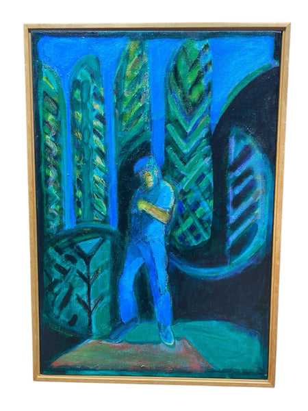 Painting of Fraenkel in Abstract Garden by Richard Fraenkel