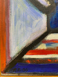 Painting 'Two Masks' by Richard Fraenkel