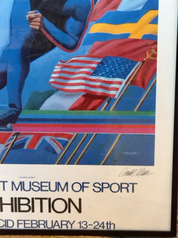 Framed 1980 Lake Placid Winter Olympics Poster