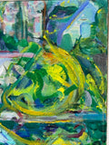 Painting 'Untitled' Abstract of Trees and Water by Richard Fraenkel