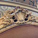 Pair of Painted Victorian Twin Beds with Upholstered Headboards