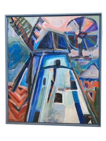 Painting 'Bonholm Windmill' by Richard Fraenkel