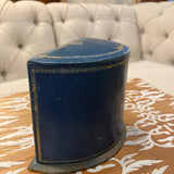 Blue Leather Box with Hidden Compartment & Gold Detail