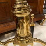 brass cannonball andirons
