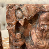 Carved marble chinese bookends