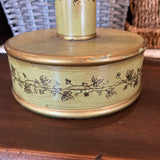 Tin tole double shade black and green lamp