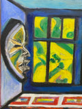 Painting 'Two Masks' by Richard Fraenkel