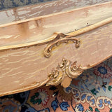 Pair of Painted Victorian Twin Beds with Upholstered Headboards