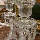 Pair of dolphin Baccarat candle holders