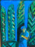 Painting of Fraenkel in Abstract Garden by Richard Fraenkel
