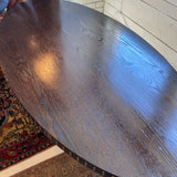 GP dark wood nail head studded oval accent entry hall TABLE