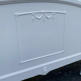 White Painted Full Size Curved Frame Bed with Side Rails /Slats