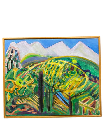 Painting 'Les Alpilles Towards Les Eygalieres' by Richard Fraenkel