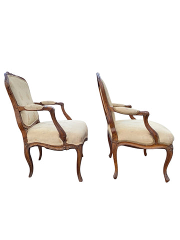 Pair (2) of Fruitwood Bergere Chairs