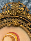 Handpainted Portrait Miniature Of Lady With Blonde Hair