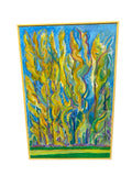 Painting of Row of Yellow Cyprus Trees by Richard Fraenkel