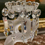 Pair of dolphin Baccarat candle holders