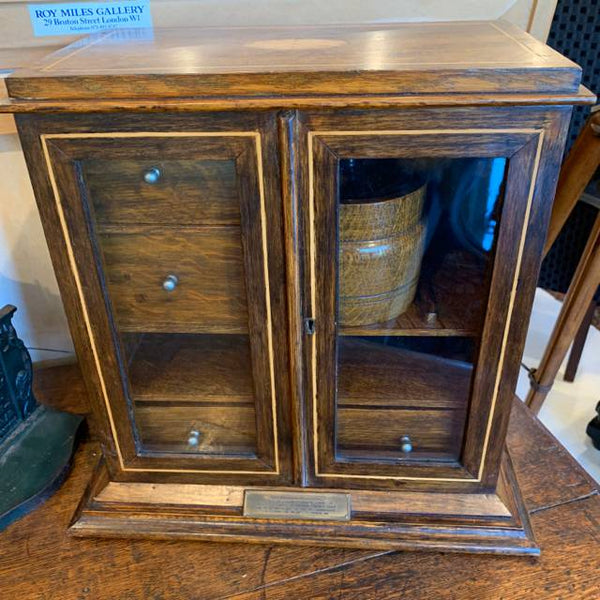 Oak Inlaid Cigar Cabinet