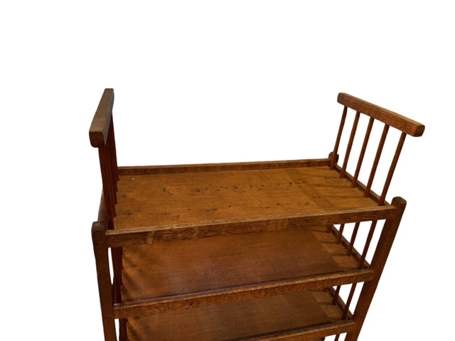 Wood And Burlap Bakers Rack – Re Antiques