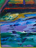 Painting Untitled Trestle Bridge In Yellow Frame by Richard Fraenkel