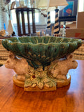 majolica rabbit compote dish